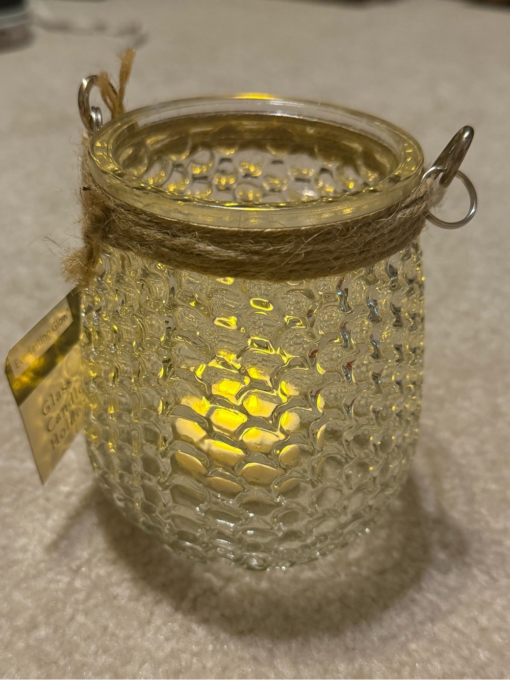 NWT glass candle holder